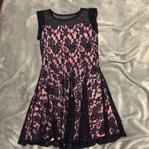 Navy Blue and Rose Pink Dress